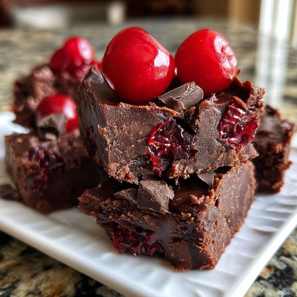 Chocolate Cherry Fudge Squares