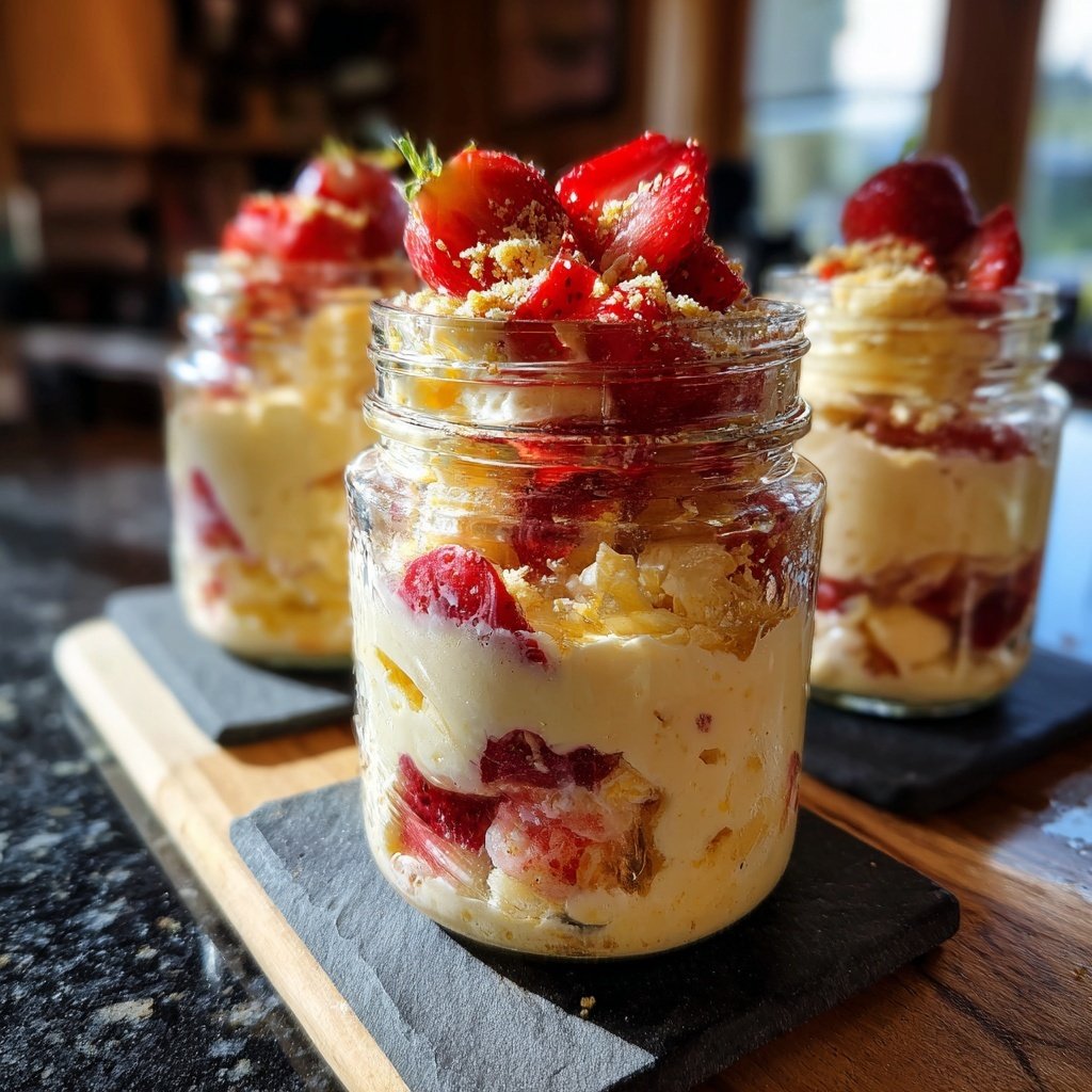 Strawberry Banana Breakfast Jars
