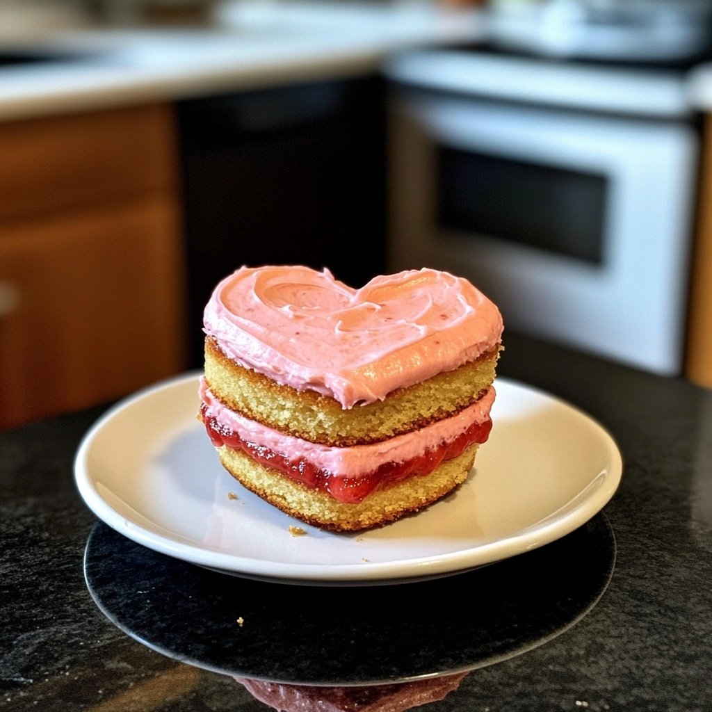 Mini Heart Cake with Strawberry Buttercream