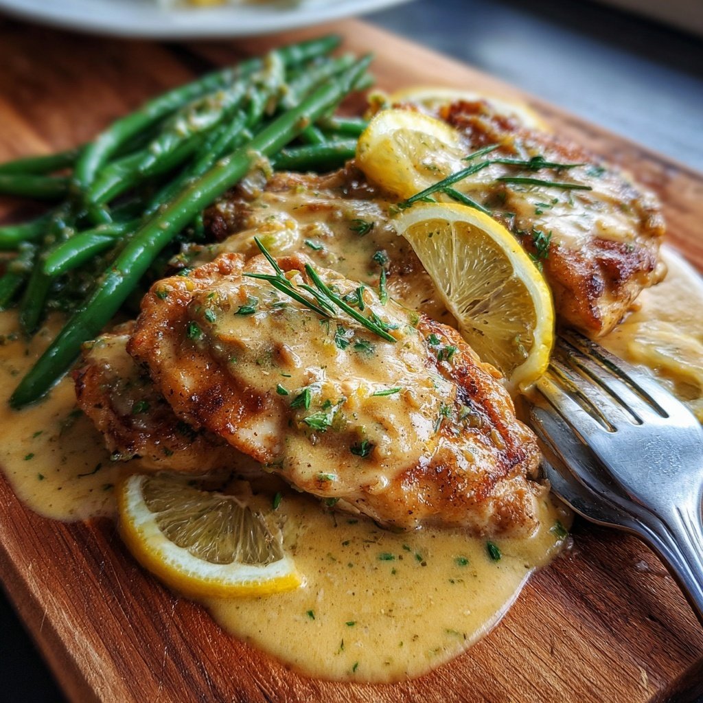 Creamy Lemon Chicken With Green Beans