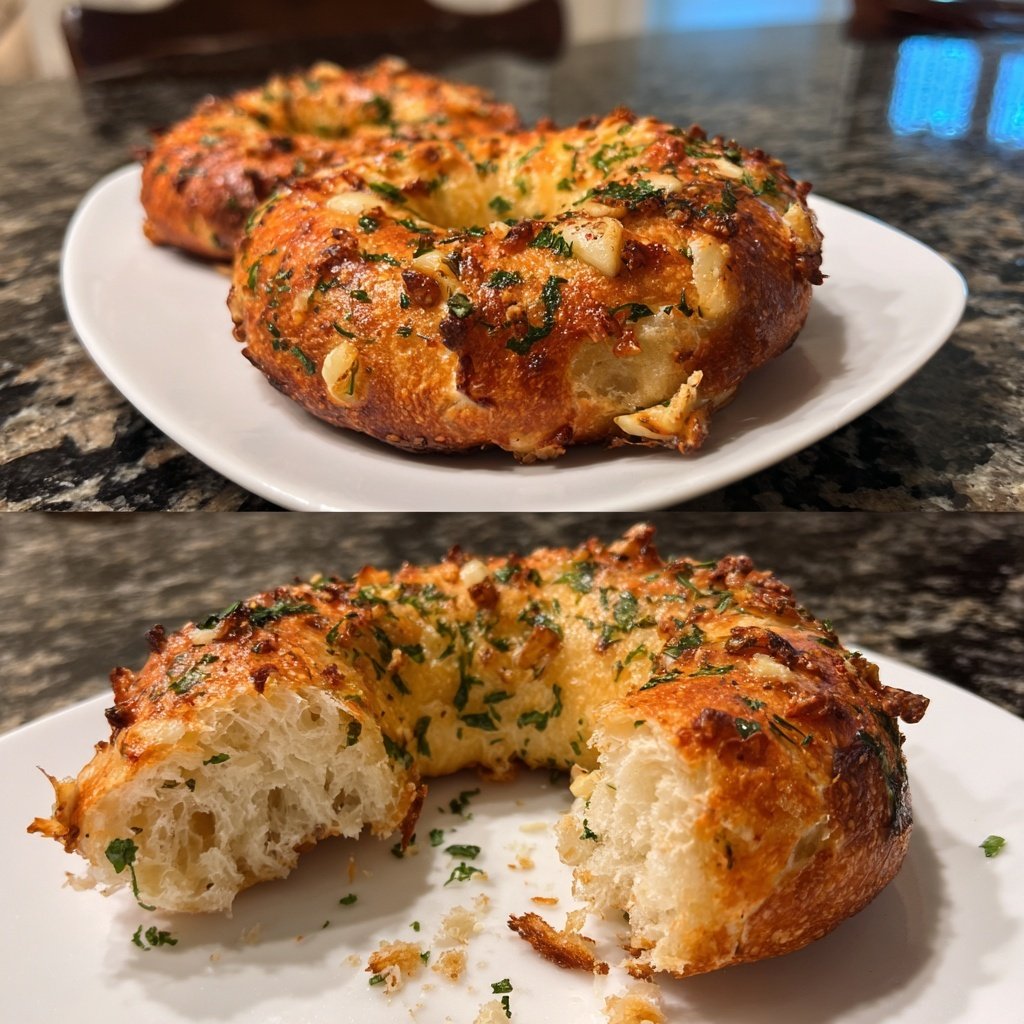 Air Fryer Garlic Herb Bagels