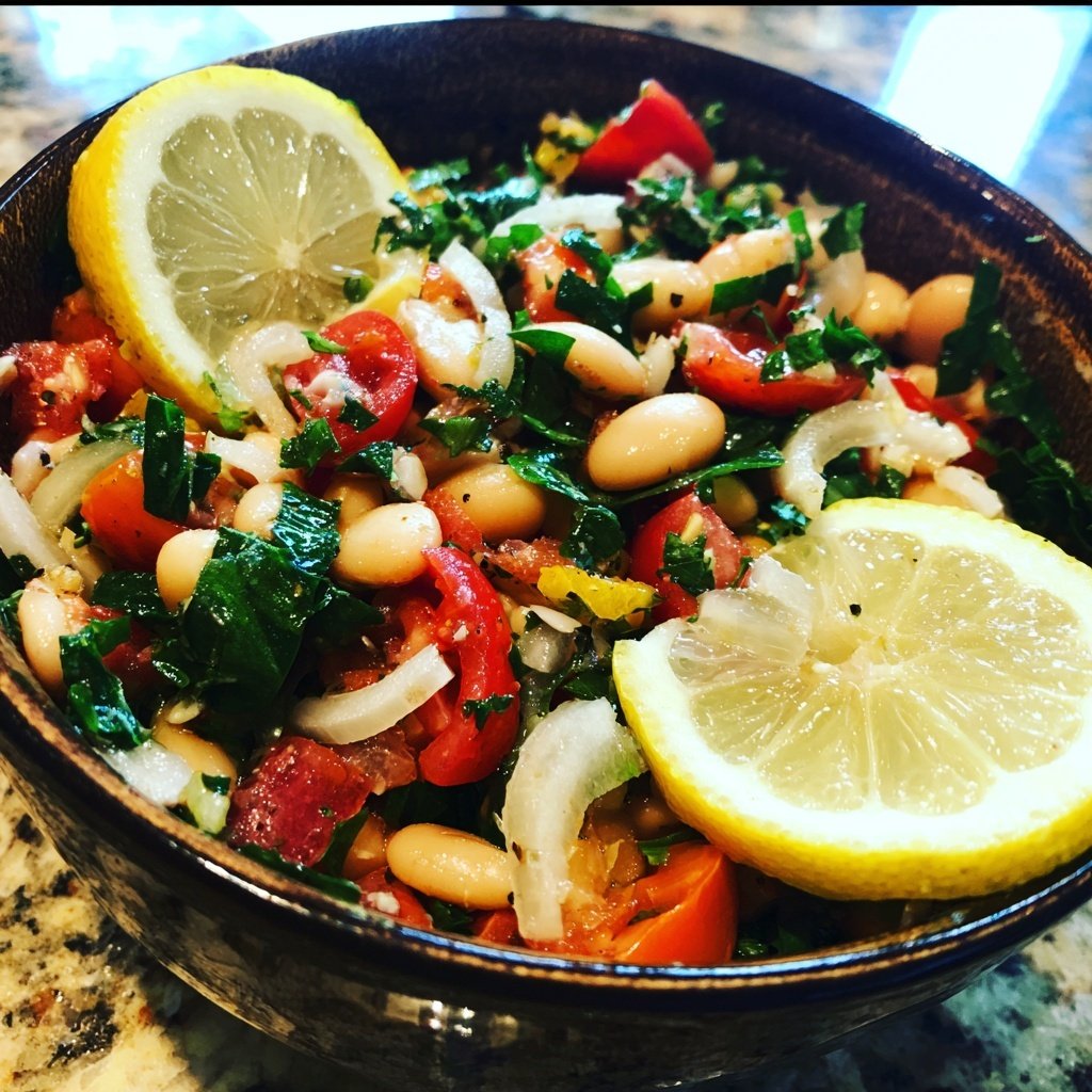 Healthy Lunch White Bean Lemon Salad
