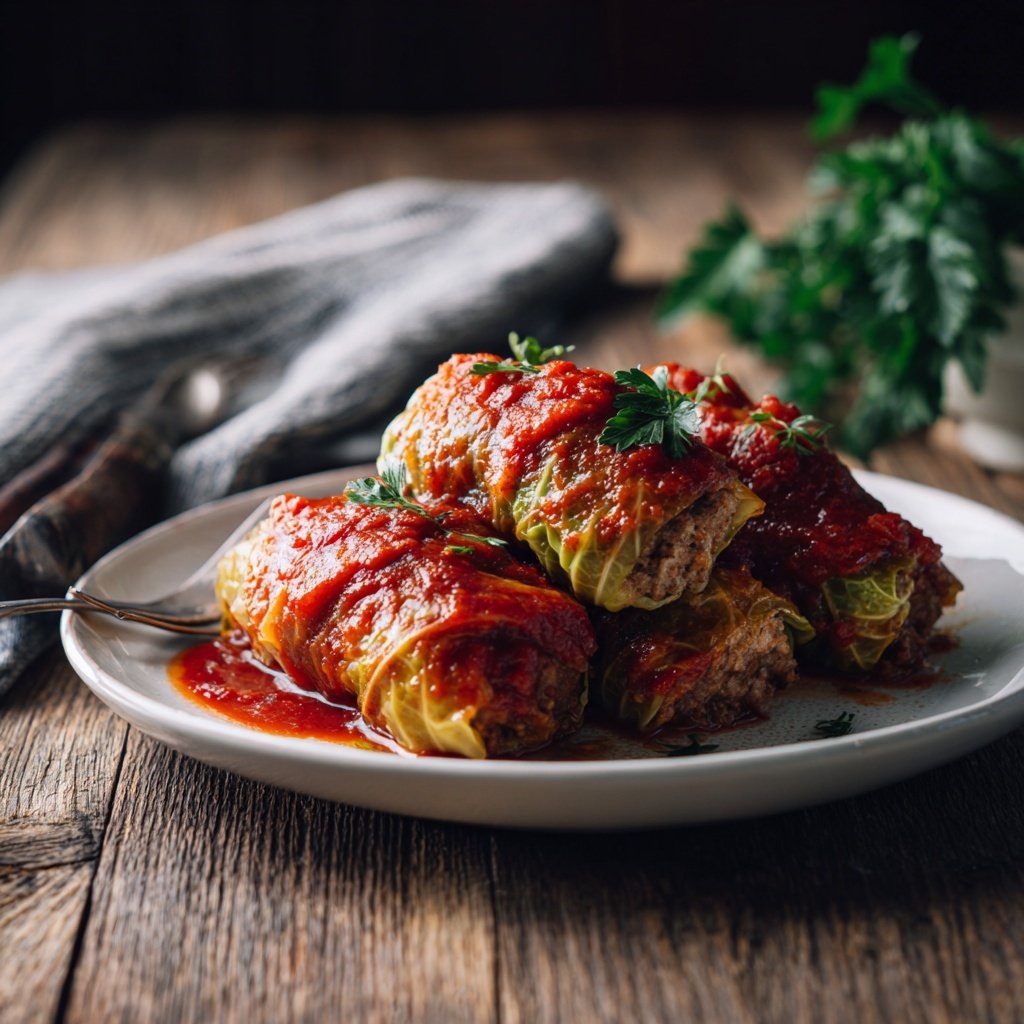 Hamburger Meat And Rice Stuffed Cabbage