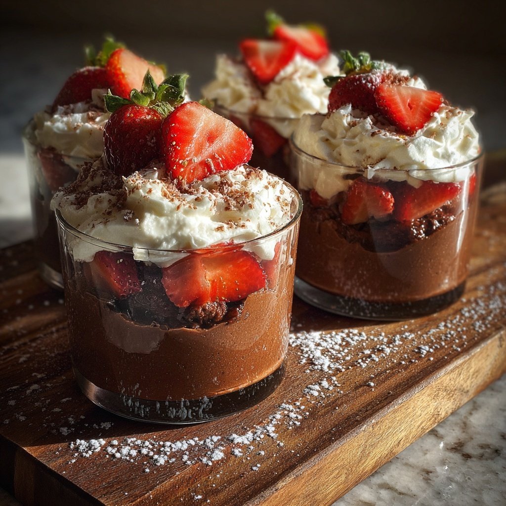 Chocolate Strawberry Trifle Cups