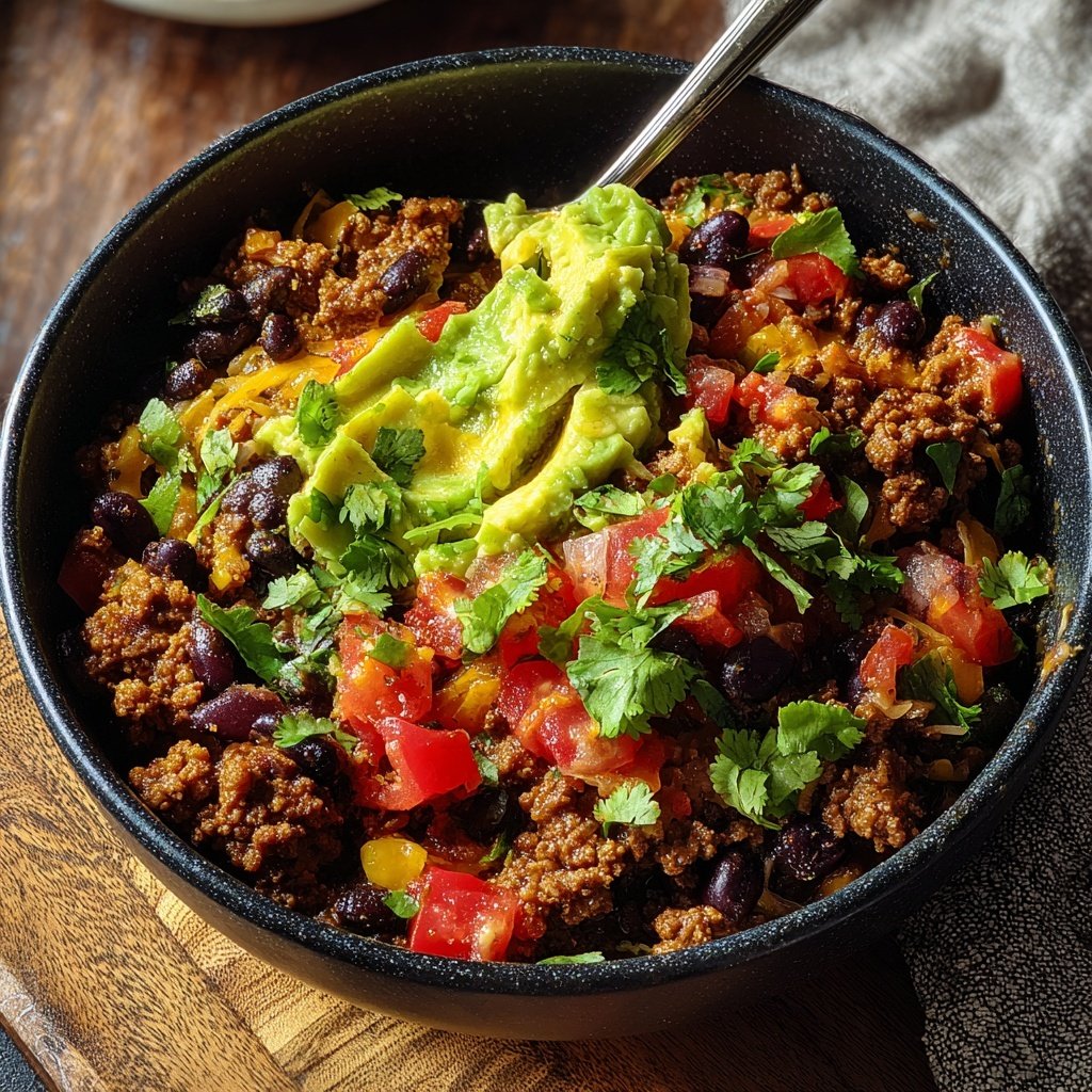 High Protein Beef Burrito Bowl