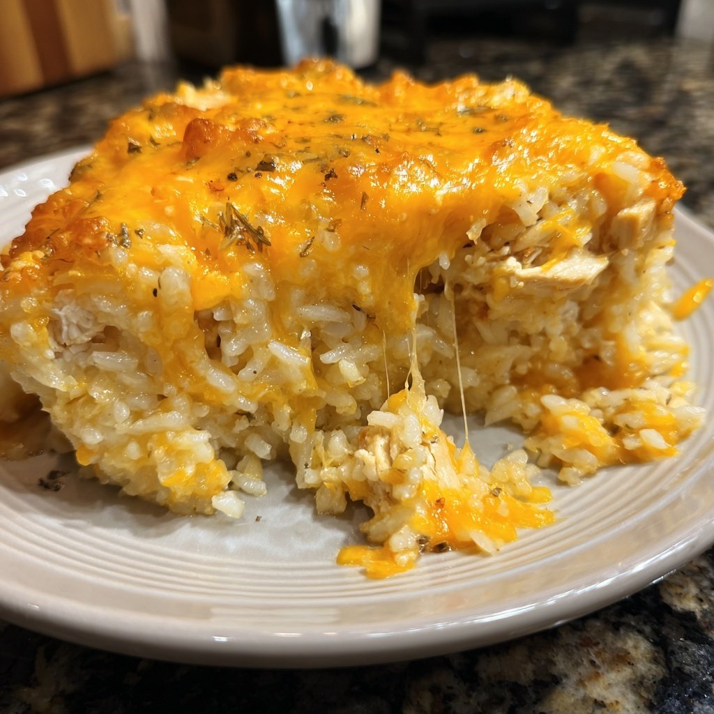 Cheesy Chicken And Rice Bake