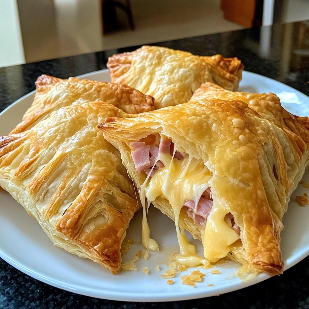 Ham and Cheese Puff Pastry Pockets
